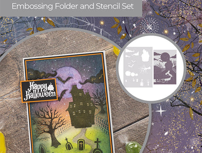 Designer Collection - All Hallows Eve - Stencil and 6x4" Embossing Folder - All Hallows Eve