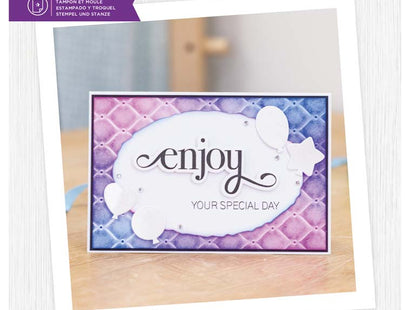 Gemini- Stamp And Die- Fancy Sentiments -Enjoy Your Special Day