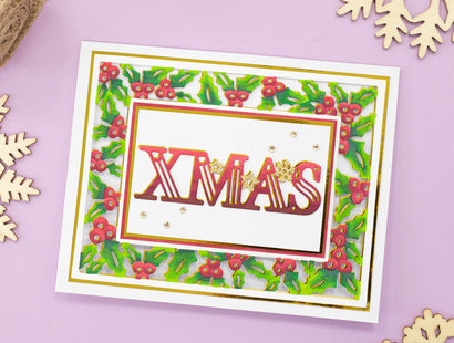 Gemini Festive Frames & Sentiments Die- Happy Xmas