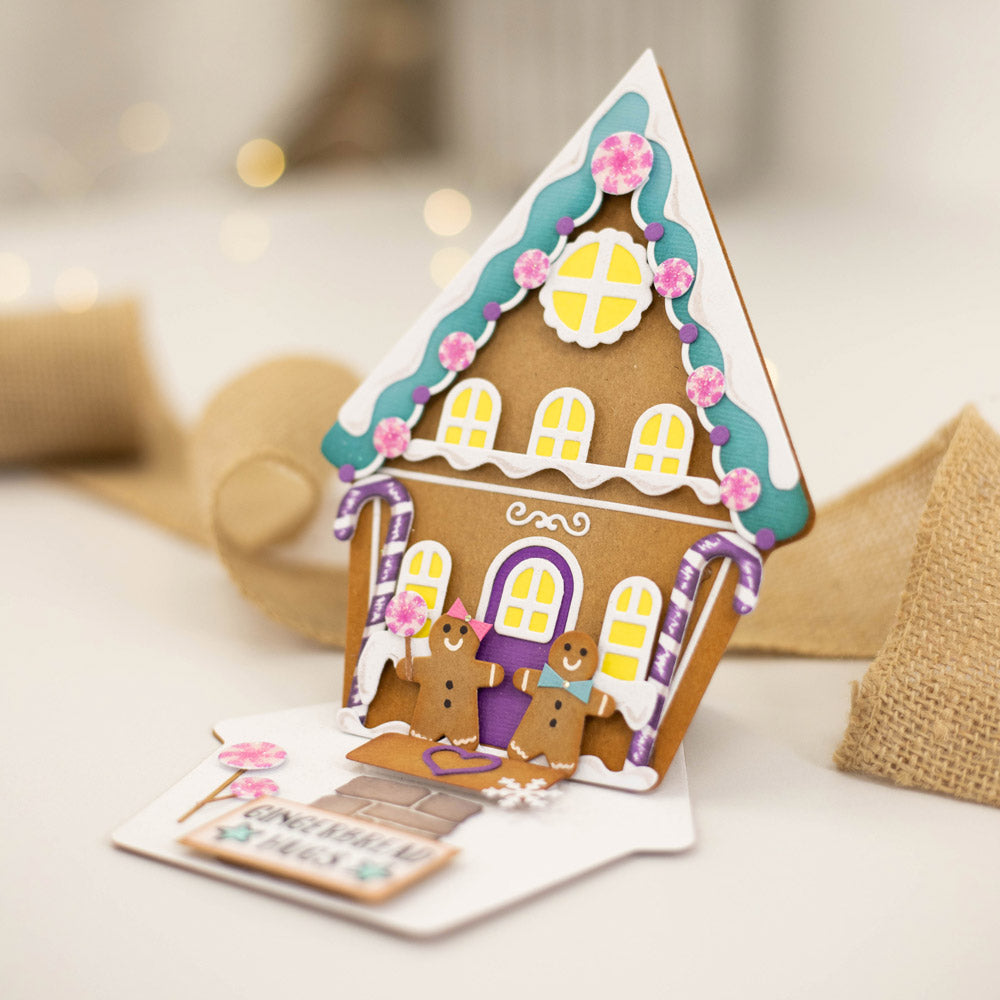 Gemini Shaped Card Base Stamp & Die - Gingerbread House -Crafters ...