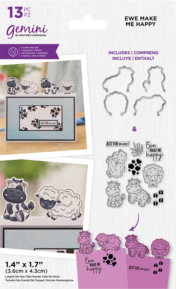 Crafter s Companion Animal Edge Stamp Die Set Ewe Make Me