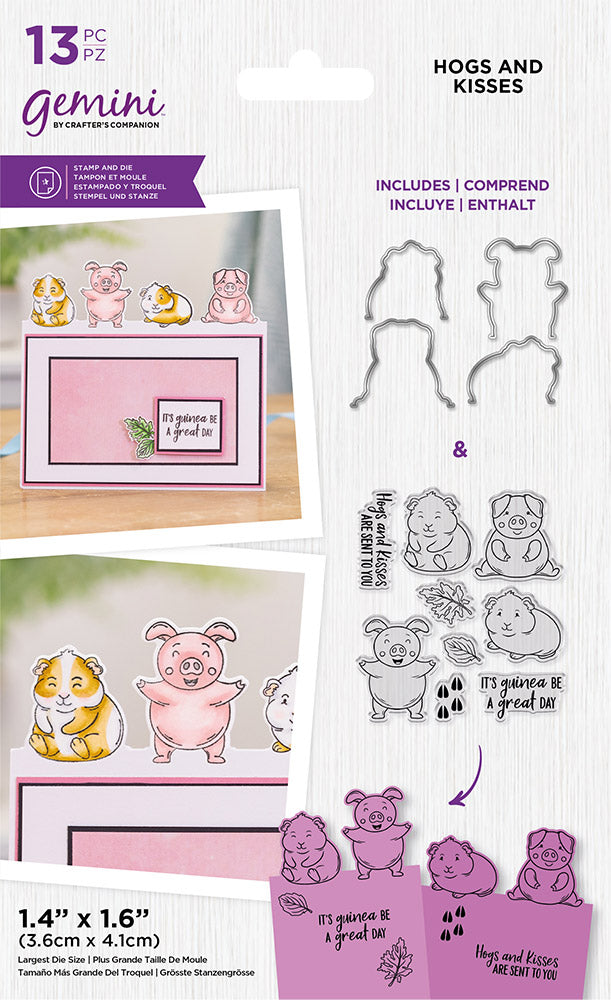 Crafter's Companion Animal Edge Stamp & Die Set - Hogs and Kisses ...