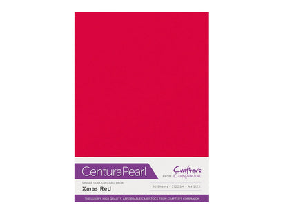 Crafter's Companion Centura Pearl Single Colour A4 10 Sheet Pack - Xmas Red