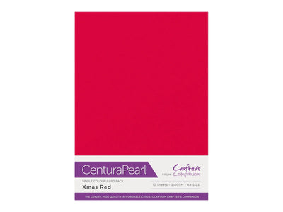 Crafter's Companion Centura Pearl Single Colour A4 10 Sheet Pack - Xmas Red