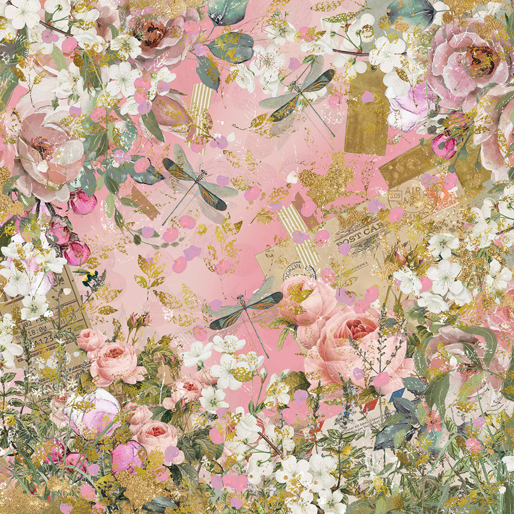 Nature's Garden Vintage Rose 12" x 12" Paper Pad