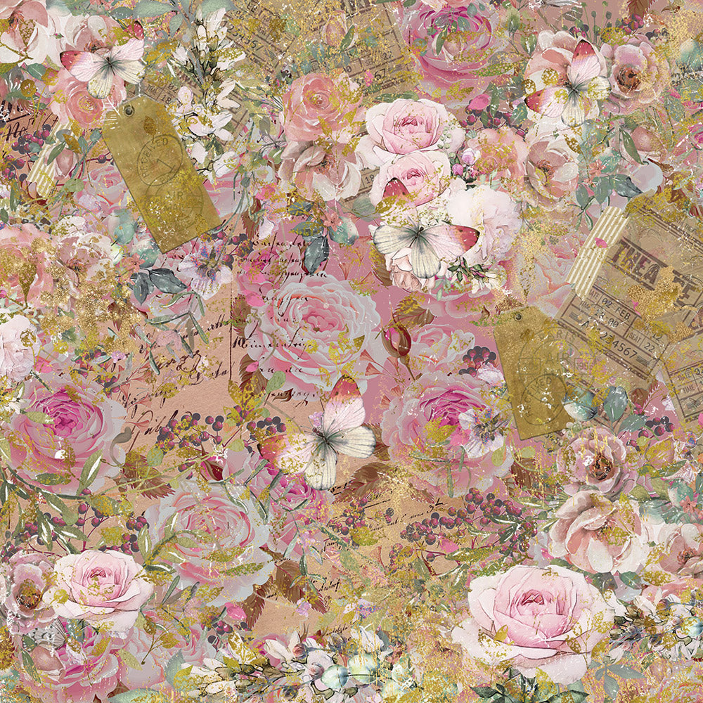 Nature's Garden Vintage Rose 12" x 12" Paper Pad