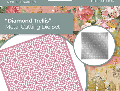 Nature's Garden Vintage Rose Die - Diamond Trellis