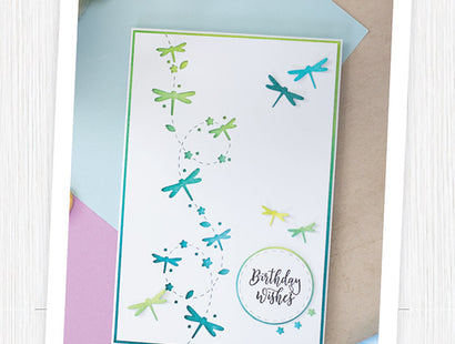 Gemini Confetti Border Elements Die - Soaring Dragonflies